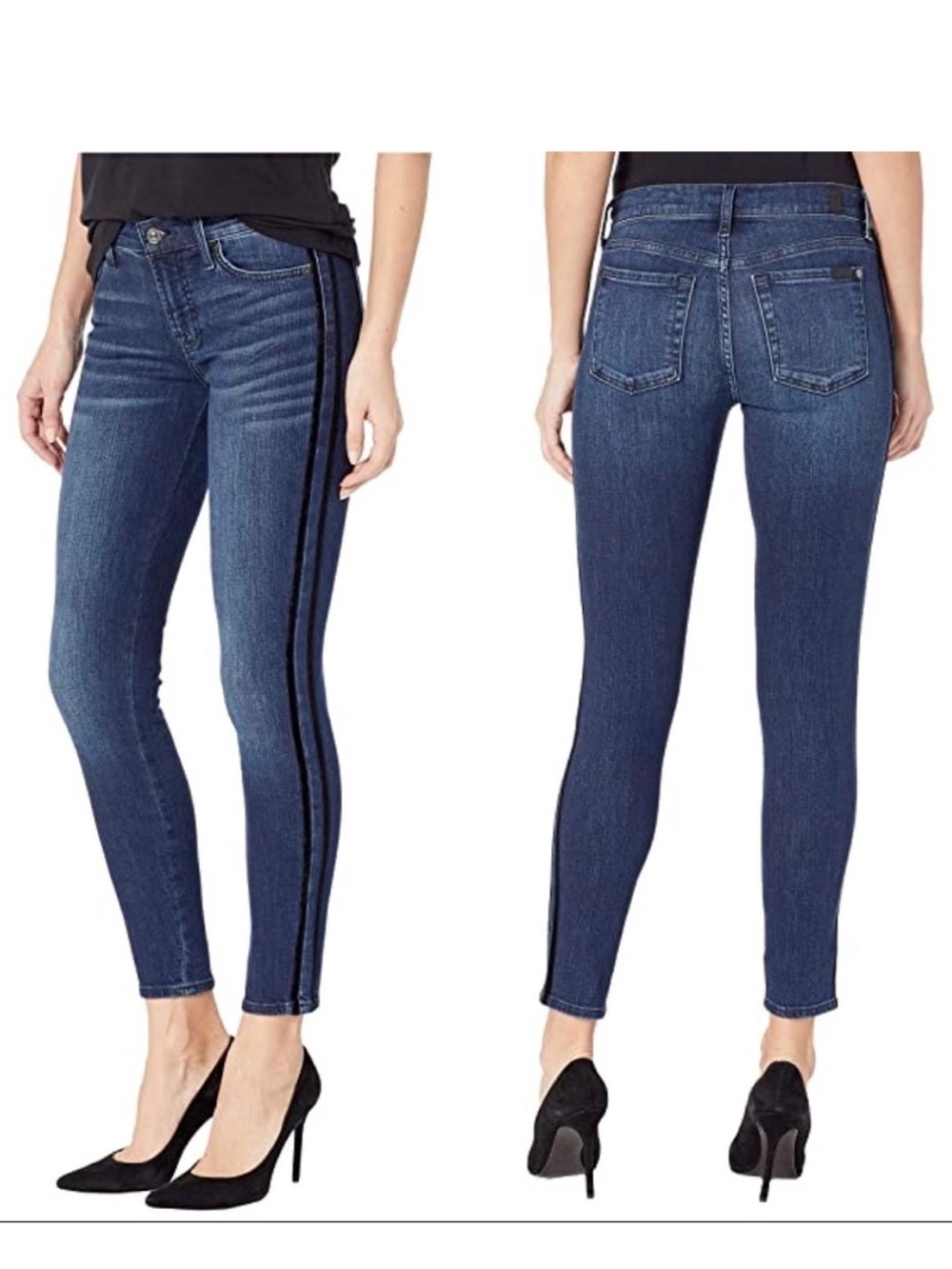 7FAM The Ankle Skinny Jeans Women’s Size 25 B(AIR) Authentic Stretch Denim Dark